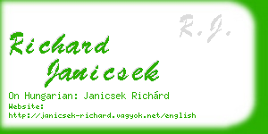 richard janicsek business card