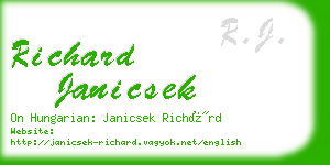 richard janicsek business card